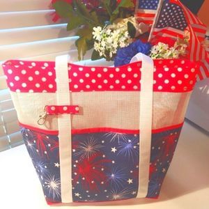 Pool/Beach Mesh Vinyl Tote Bag USA